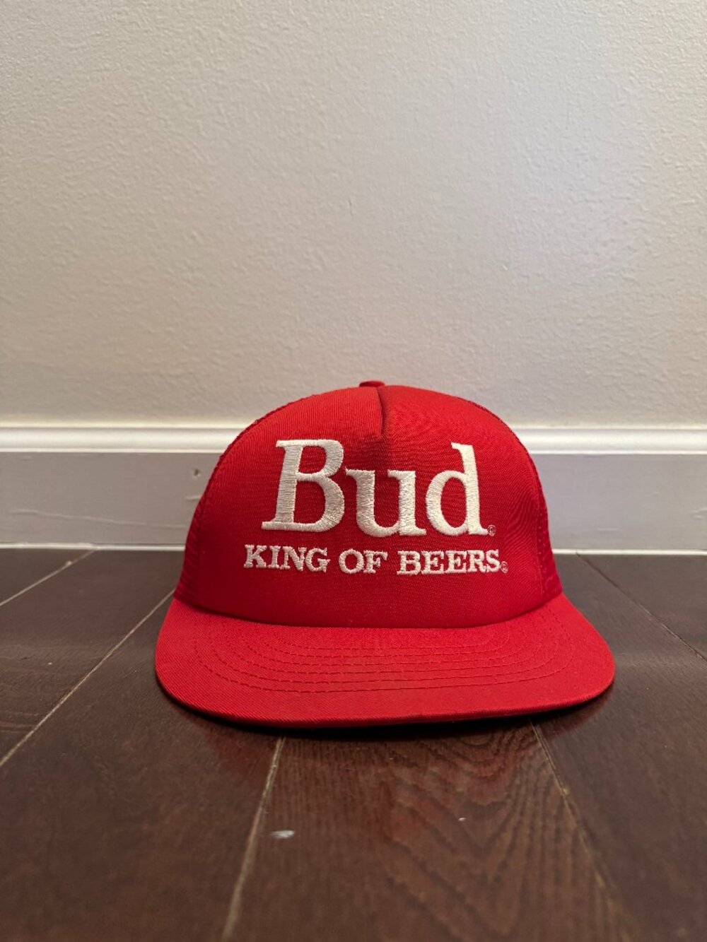 Vintage Red Budweiser Trucker Hat